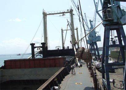 Discharging cargo in Africa
